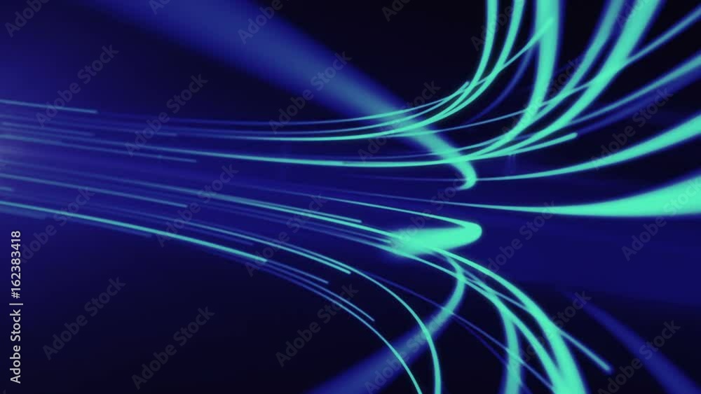 Aufkleber abstract background with animation moving of lines for fiber optic network.