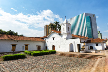 View of the La Merced Church in Cali, Colombia.