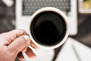 Business workspace concept. Top view.