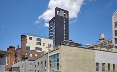 Old and modern architecture in Manhattan, New York City, USA.