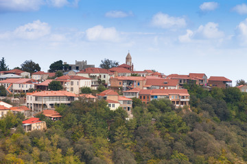 Fototapeta na wymiar View to ancient Georgian town Sighnaghi. City of Love. Georgia