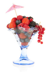 Glass with fruit of the forest