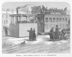 Russian Steam Tram. Date: 1881