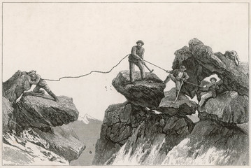 Descending Matterhorn. Date: 1863