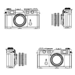 illustration of vintage cameras