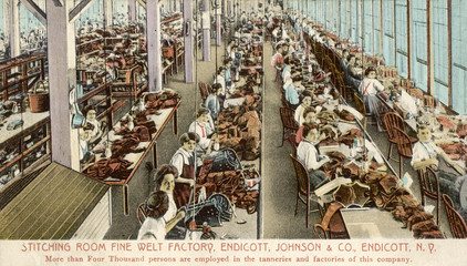 Shoe Factory Interior. Date: 1920