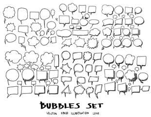 Bubble Doodle Sketch line vector set eps10