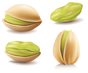 group of different pistachio