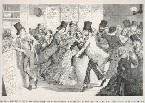 Scene in a dance hall -- Cruikshank. Date: circa 1850