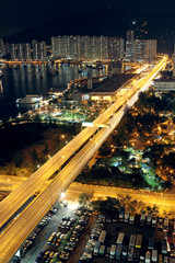 Fototapeta na wymiar traffic in modern city at night