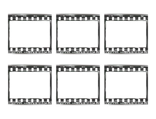 film, movie, photo, filmstrip set of film frame, vector illustration