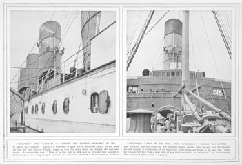 Lusitania in Warpaint. Date: 1915