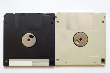 Floppy discs on a white isolated background
