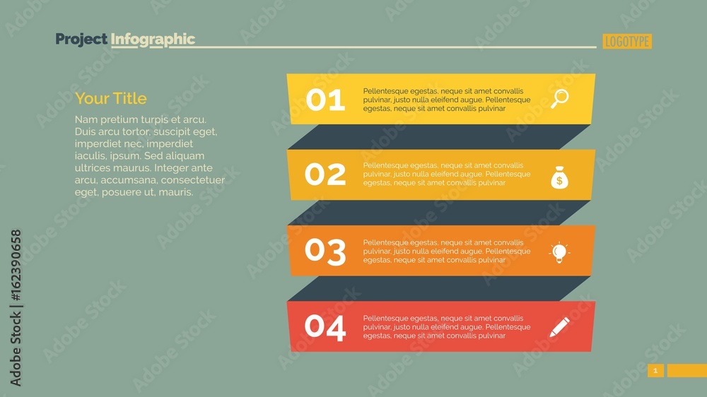 Poster four point list slide template