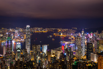 Obraz premium Hong Kong city at night