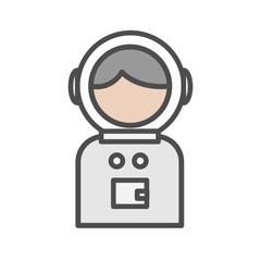 Spaceman avatar icon on white background