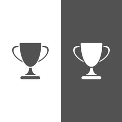 Trophy icon on black and white background