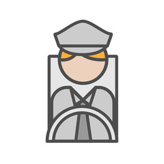 Bus man avatar icon on white background