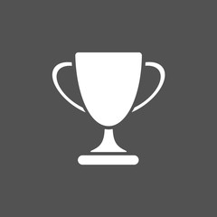 Trophy icon on black background