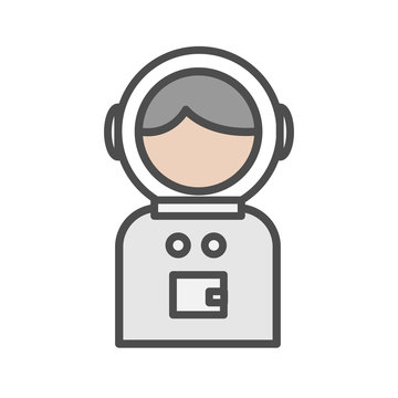 Spaceman avatar icon on white background