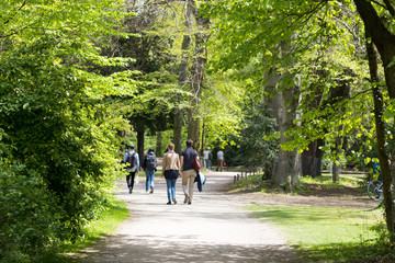 Spaziergänger im englischen Garten, München