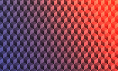 Fototapeta premium Blue and orange background with hexagon 