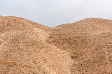 Fototapeta na wymiar Wadi Qelt in Judean desert around St. George Orthodox Monastery