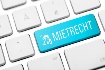 Mietrecht Miete Mieter Recht Mietvertrag Tastatur online Anwalt