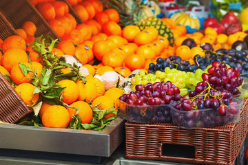 Assortment of fruits at market