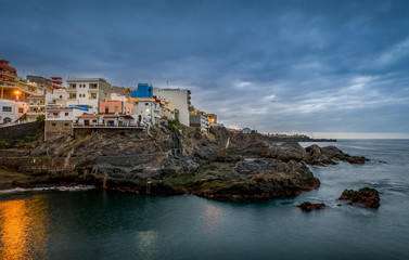 Night landscape of Puerto de Santiago rocks