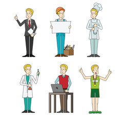 Set of people professionals occupation Vector illustration