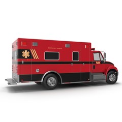 paramedic Van isolated on white. 3D Illustration