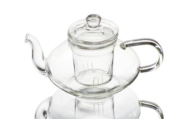 Tea being poured into glass