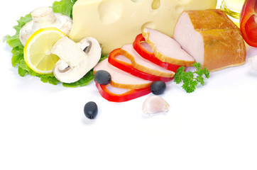  ingredients isolated on white background