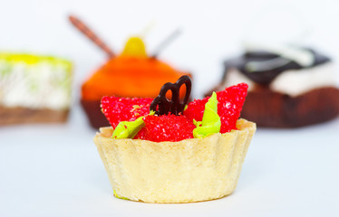 fresh cake isolated on a white background