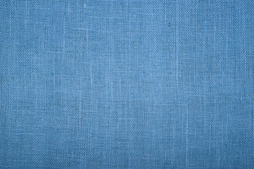 Blue burlap jute canvas texture background