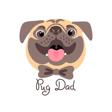Pug Dad. Image of happy father dog.