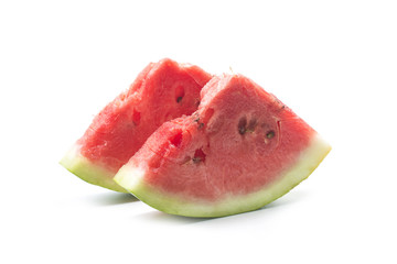 Slice of watermelon on white background