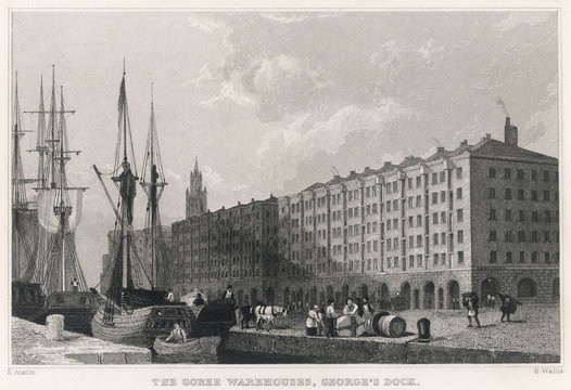 Liverpool docks. Date: 1820