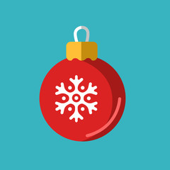 Abstract christmas ball in flat style