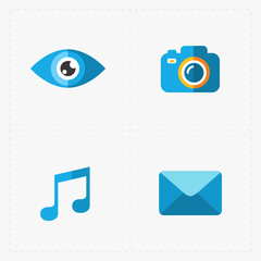 Modern flat social icons set on White Background
