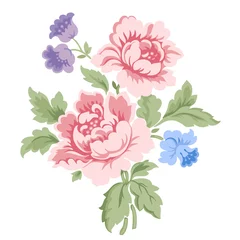 Foto op Canvas Pink floral bouquet illustration © Emilia