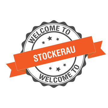Welcome to Stockerau stamp illustration