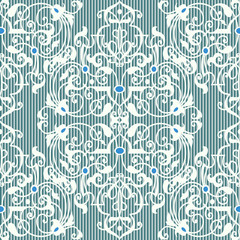 Seamless turquoise wallpaper pattern.