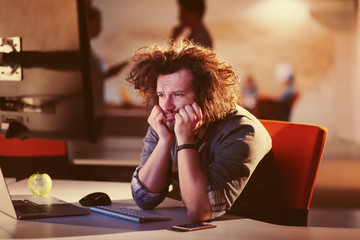 businessman relaxing at the desk