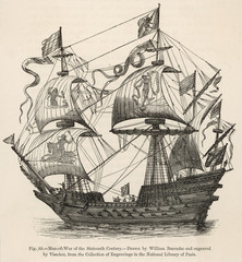 French 16th century warship   . Date: 16th century