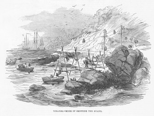 Shipping Guano - Africa. Date: 1844 - obrazy, fototapety, plakaty