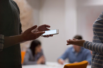 Business Team At A Meeting at modern office building