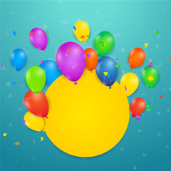 Celebration festive background with confetti and . birthday and party