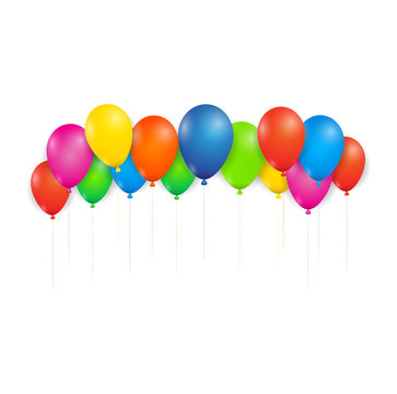 Colour full balloons isolated on white background. illustrator